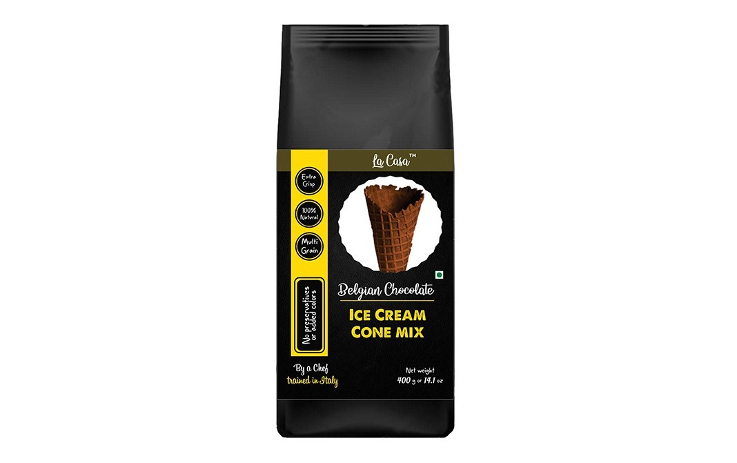 La Casa Belgian Chocolate Ice Cream Cone Mix    Pack  400 grams
